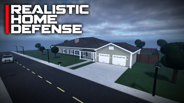 A one-story suburban house with a two-car garage on a street, title text overlay.